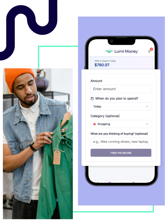 man picking out clothing and deciding what to purchase